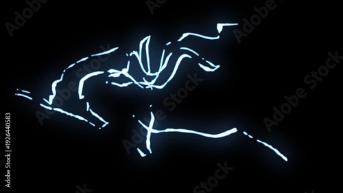 Electric thunderstorm flash FX, abstract lightning bolt energy animation, anime style power strike with glowing plasma arcs, dynamic storm effect overlay on black screen transparent background. 4k