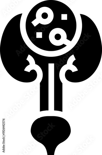 urinary infection black glyph icon for digital and print projects.