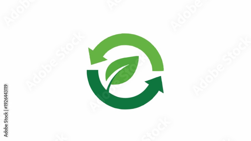 Green leaf eco friendly symbol logo.