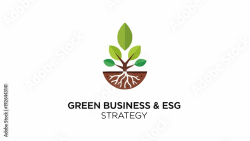 Green Business Strategy Logo Design.
