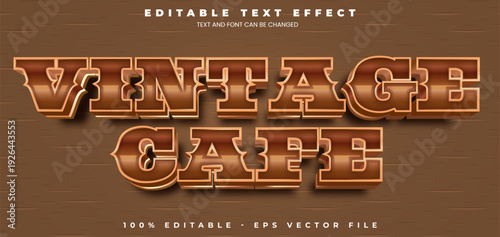 Vintage Cafe Wild West editable text effect in Vintage trend style