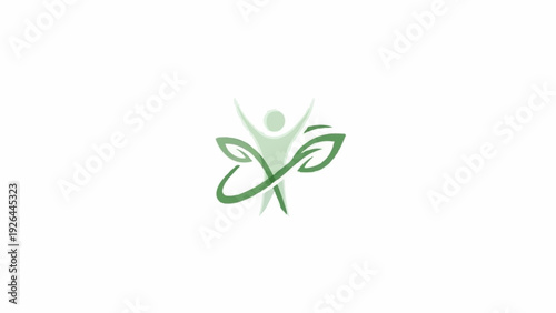 Green leafy logo design element symbol.