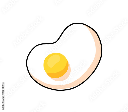 Gummy candy with shape of scrambled egg. Funny sweet jelly. Fruit marmalade. Cute gelatin treat for kids. Chewing confectionery for Easter. Flat isolated vector illustration on white background