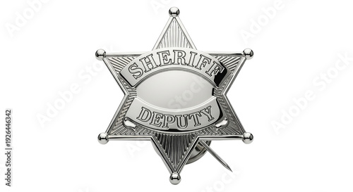 Sheriff deputy star badge isolated on transparent background