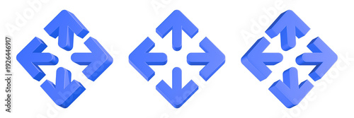 Free Download resize arrow icon 3d render blue color - GFXLoad
