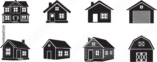 Black and white house homes buildings