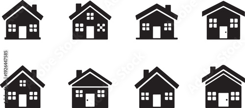 Black and white house silhouette roof