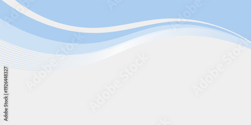 Modern Blue and White Wave Abstract Background. Minimalist Geometric Curves and Flowing Lines for Corporate Identity and Web Header. vector illustration