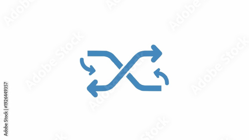 Blue Arrows Intersecting with Curved Tips.