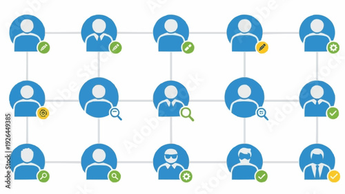 People icons in a network.