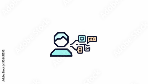 Person Talking With Speech Bubbles.