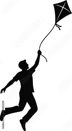 Kite Jumper Silhouette Vector Illustration