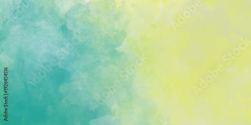 Yellow green blue turquoise grainy gradient, Abstract colorful watercolor,  distressed texture and marbled grunge.
