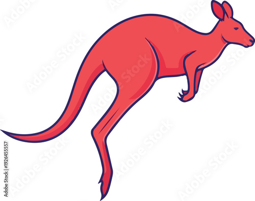 Cute cartoon kangaroo jumping vector illustration for children