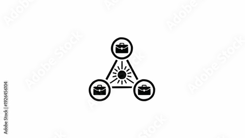 Foto Black and White Radiation Warning Symbol.