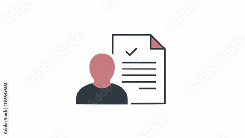 Tableau sur toile Person Approving Document with Checkmark.