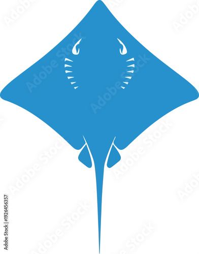 Graceful ocean stingray swimming underwater marine life vector illustration
