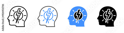 Mental Strength and Inner Power Concept icon. Vector Illustration