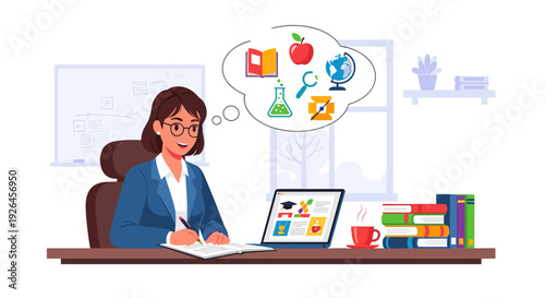 Woman Planning Healthy Meal with Laptop.