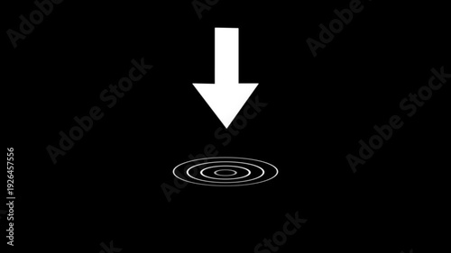 Download icon animation on white background, downloading icon in circle with arrow animated,