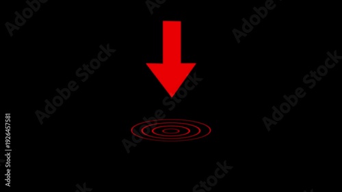 Download icon animation on white background, downloading icon in circle with arrow animated,
