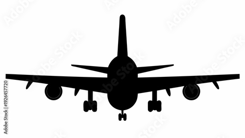 Airplane taking off in the air with landing gear down