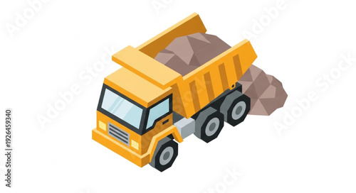 Yellow Dump Truck with Sand.
