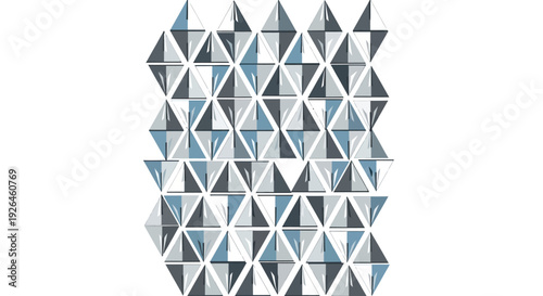 Abstract geometric pattern with blue and grey triangular shapes
