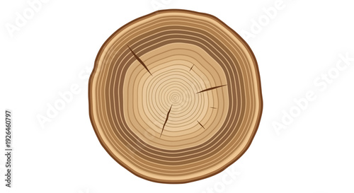 Cross-section of a tree trunk showing annual growth rings