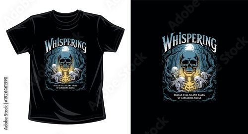 Skull graphic vector art t-shirt design print template	