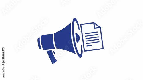 Megaphone with document announcement.