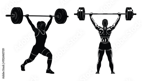 Weightlifting illustration a strong athlete successfully completing an overhead press