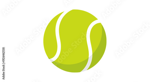 Minimalist vector illustration of a green tennis ball
