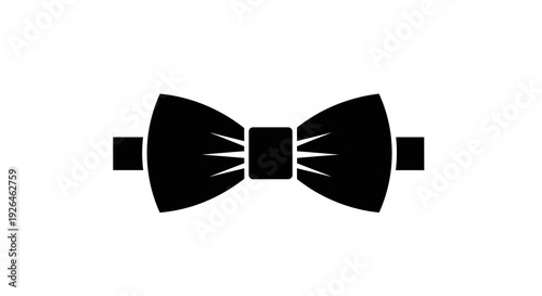 Elegant black bow tie icon on white background