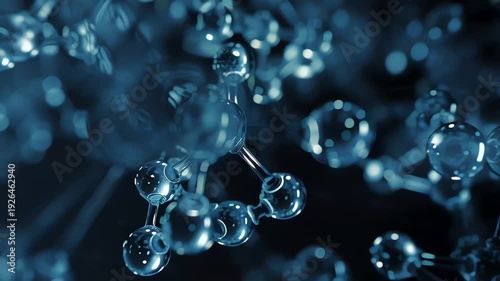 Abstract Molecular Structure Background Blue Glowing Science