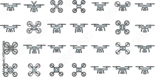 Drone icon set