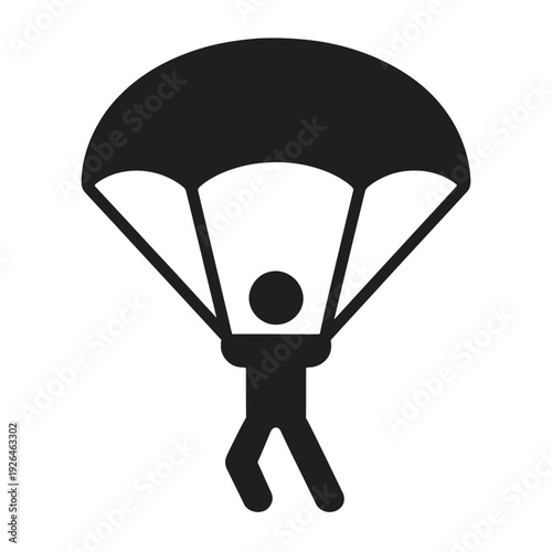 A person parachuting safely through the air with a parachute