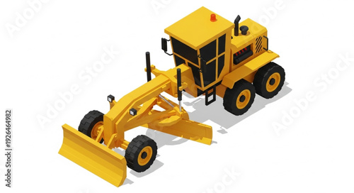 Yellow Toy Bulldozer Heavy Machinery.