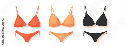 set of colorful womans bach bikini underwear lingerie
