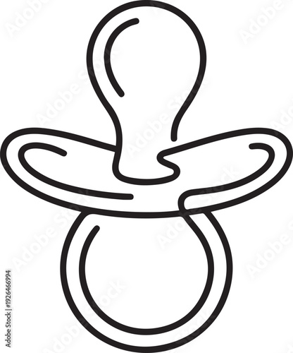 One line continuous of baby pacifier. Minimalist style vector. one line Icon drawing