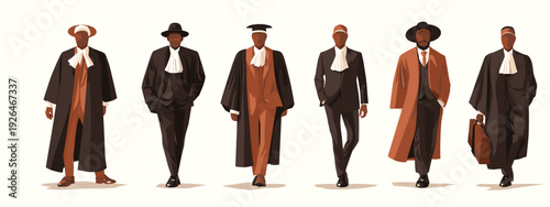 set of business mans in a suit flat style vector illustration isolated on white background