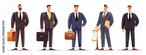 judge and lawyer style businessman vector style isolated on white