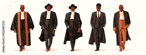 set of business mans in a suit flat style vector illustration isolated on white background