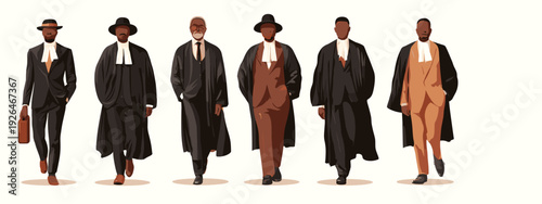 set of business mans in a suit flat style vector illustration isolated on white background