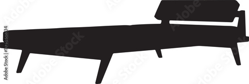 Black silhouette of a modern chaise lounge chair furniture