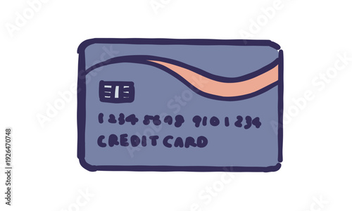 クレジットカードのシンプルな手書き風のイラスト