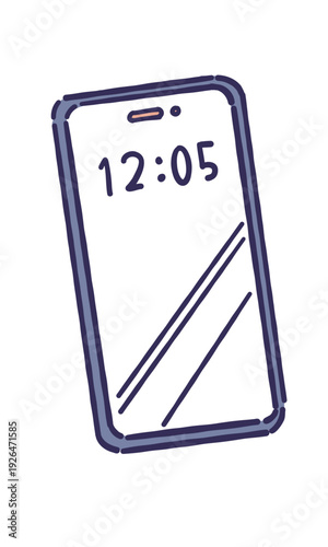 スマートフォンのシンプルな手書き風のイラスト