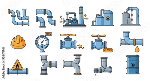 Industrial pipeline components and equipment for oil and gas production.