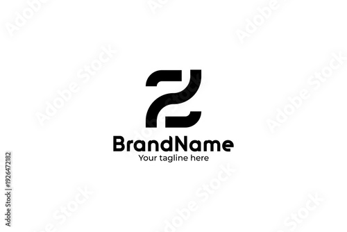 Minimalist Abstract Number 2 Logo with Brand Text