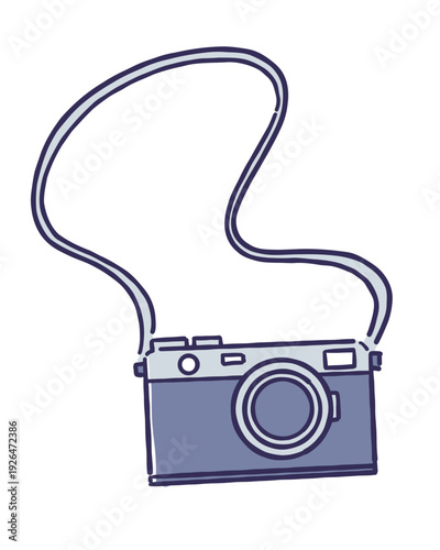 フィルムカメラのシンプルな手書き風のイラスト